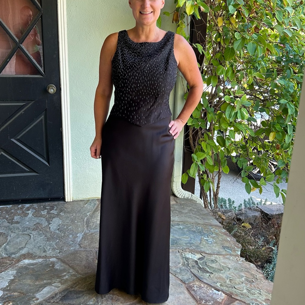 Long Holiday/Special Event dress with beaded top. Worn twice.